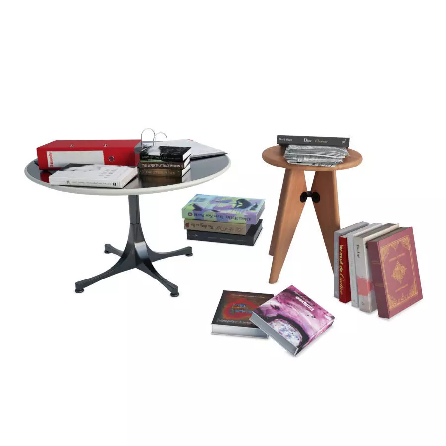 Coffee Table and Books 3D model