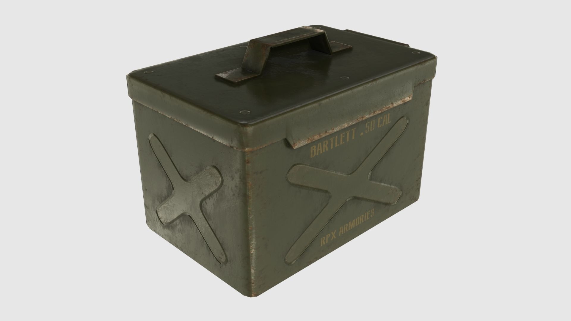 Low Poly Minigun With PBR Materials Low-poly 3D model_19