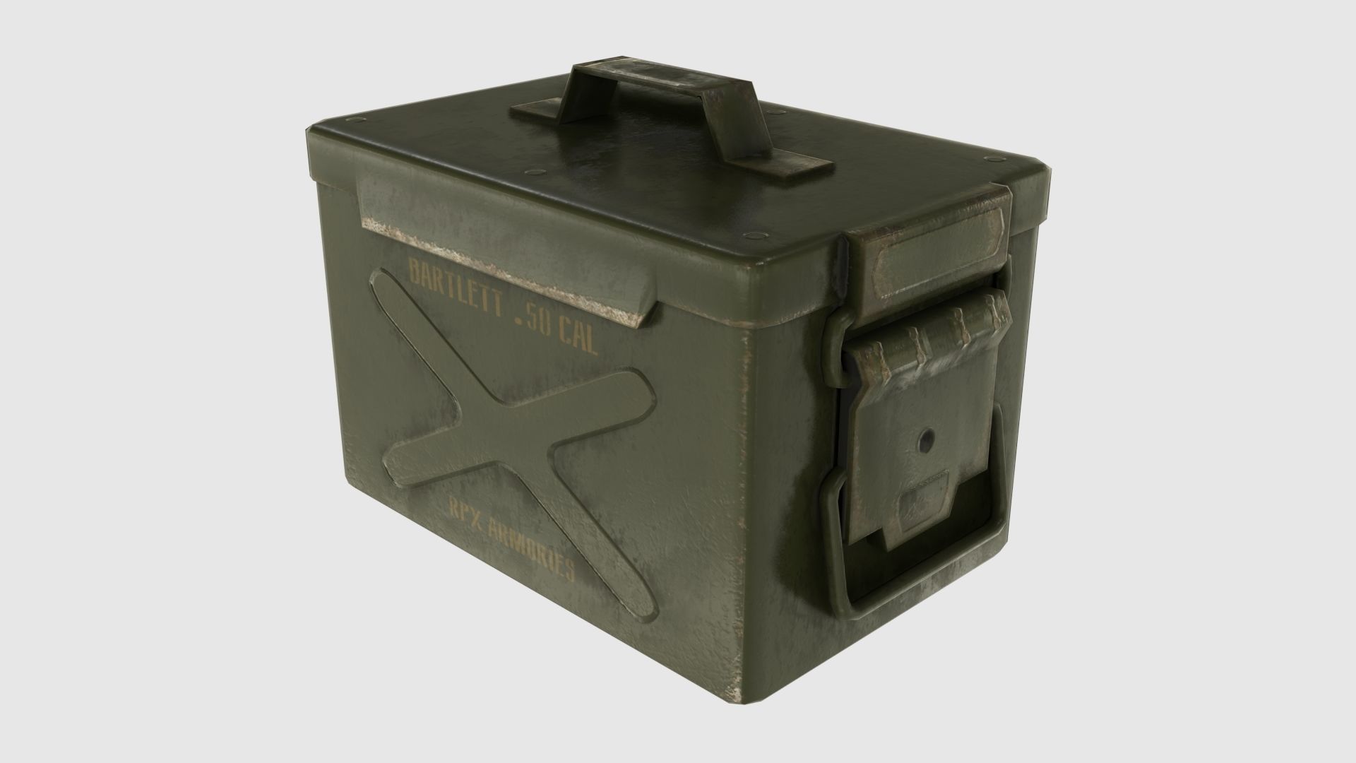 Low Poly Minigun With PBR Materials Low-poly 3D model_22