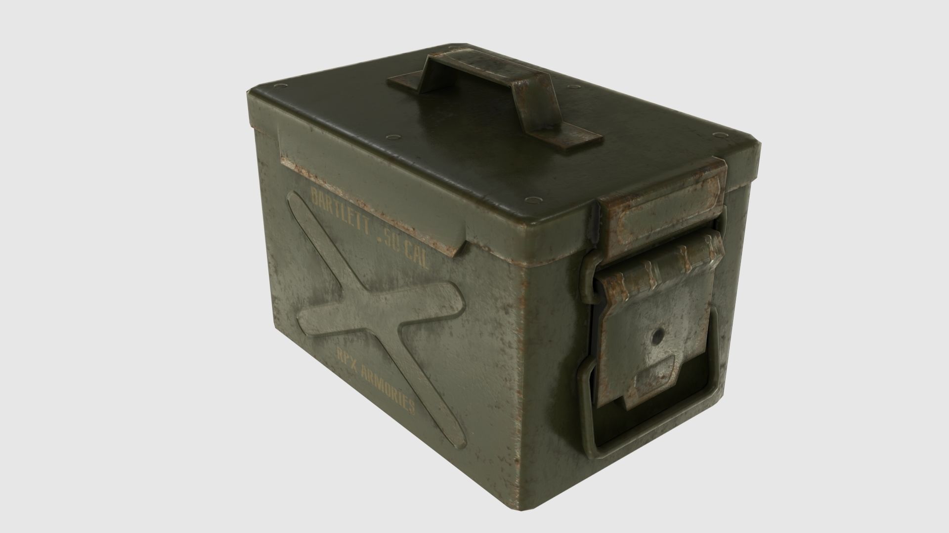 Low Poly Minigun With PBR Materials Low-poly 3D model_20