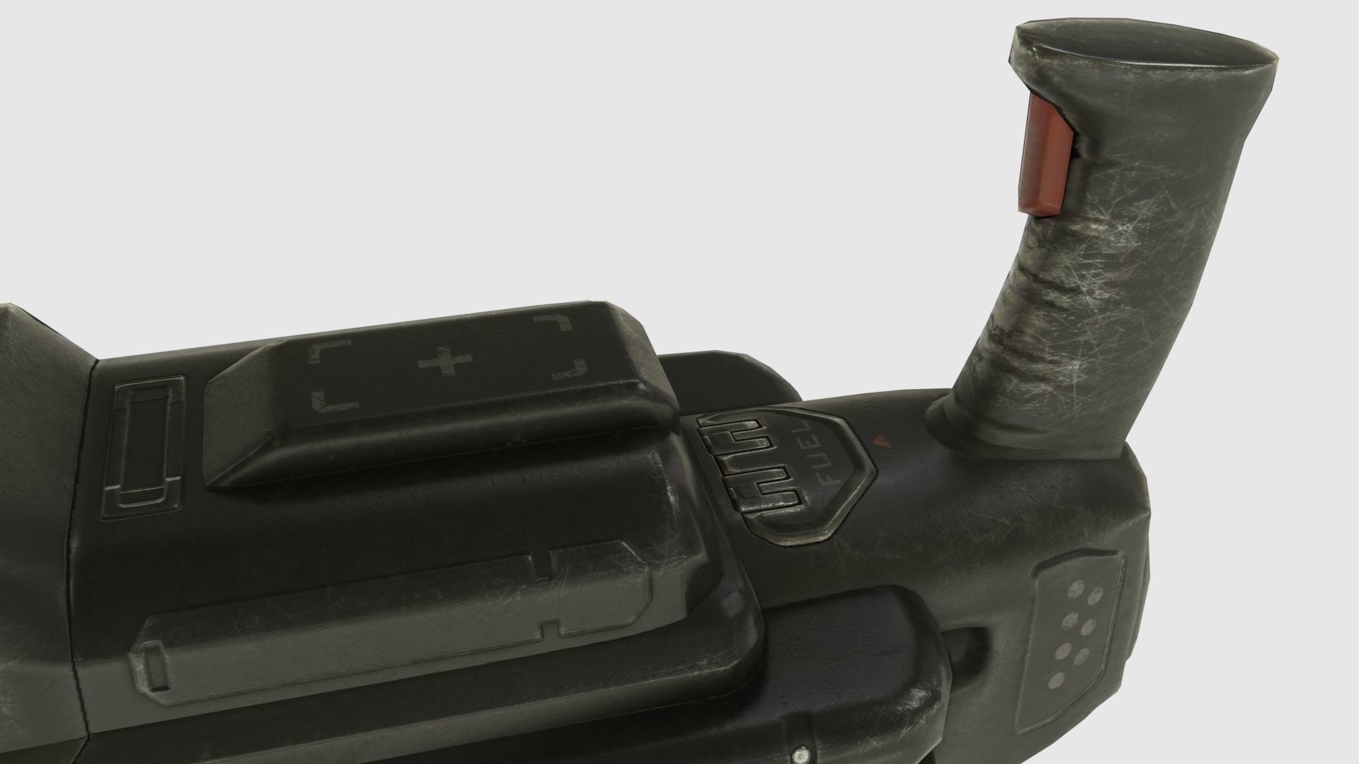 Low Poly Minigun With PBR Materials Low-poly 3D model_16