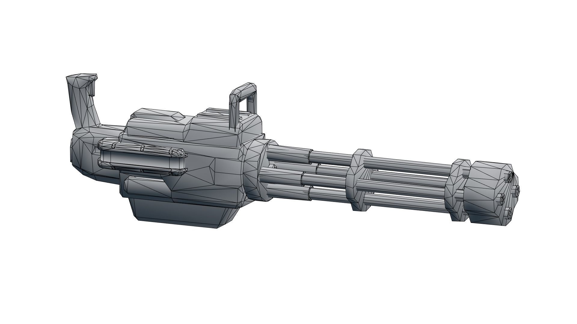 Low Poly Minigun With PBR Materials Low-poly 3D model_38