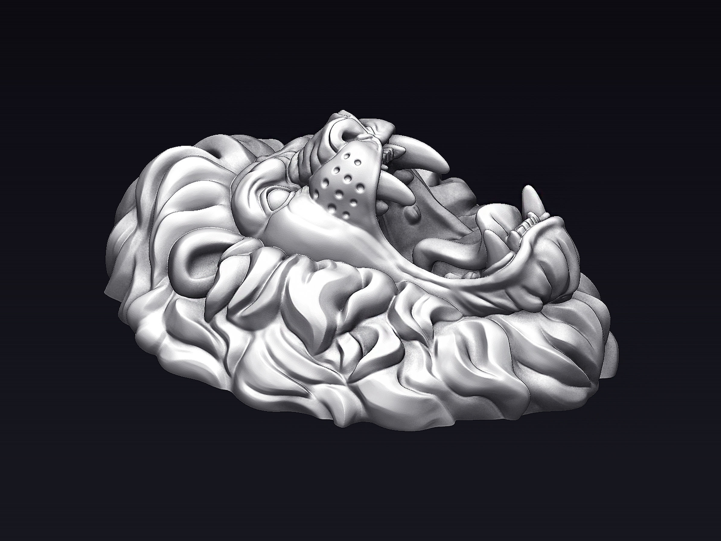 Roaring Lion Head 3D print model_3