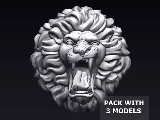 Roaring Lion Head 3D print model