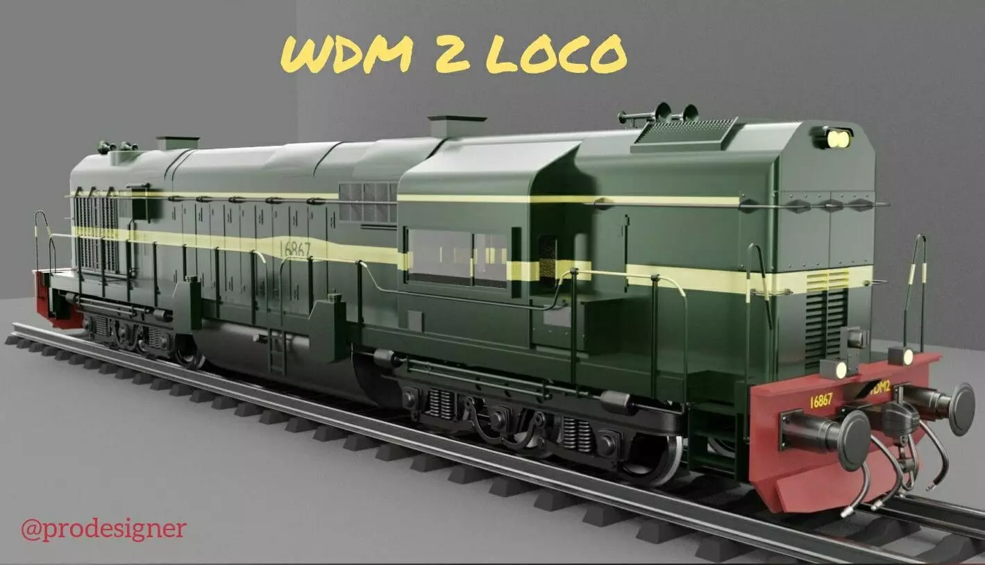 Railway Locomotive Engine 3D model_0