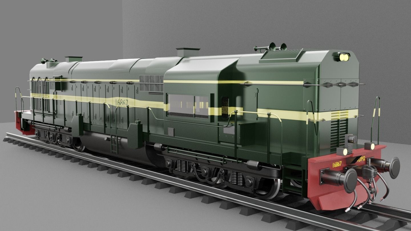 Railway Locomotive Engine 3D model_1