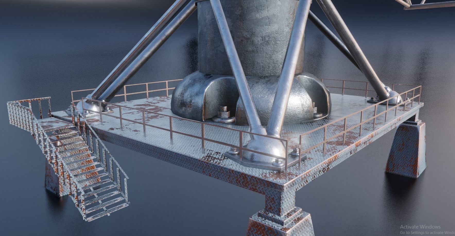 communication satellite dish Low-poly 3D model_3