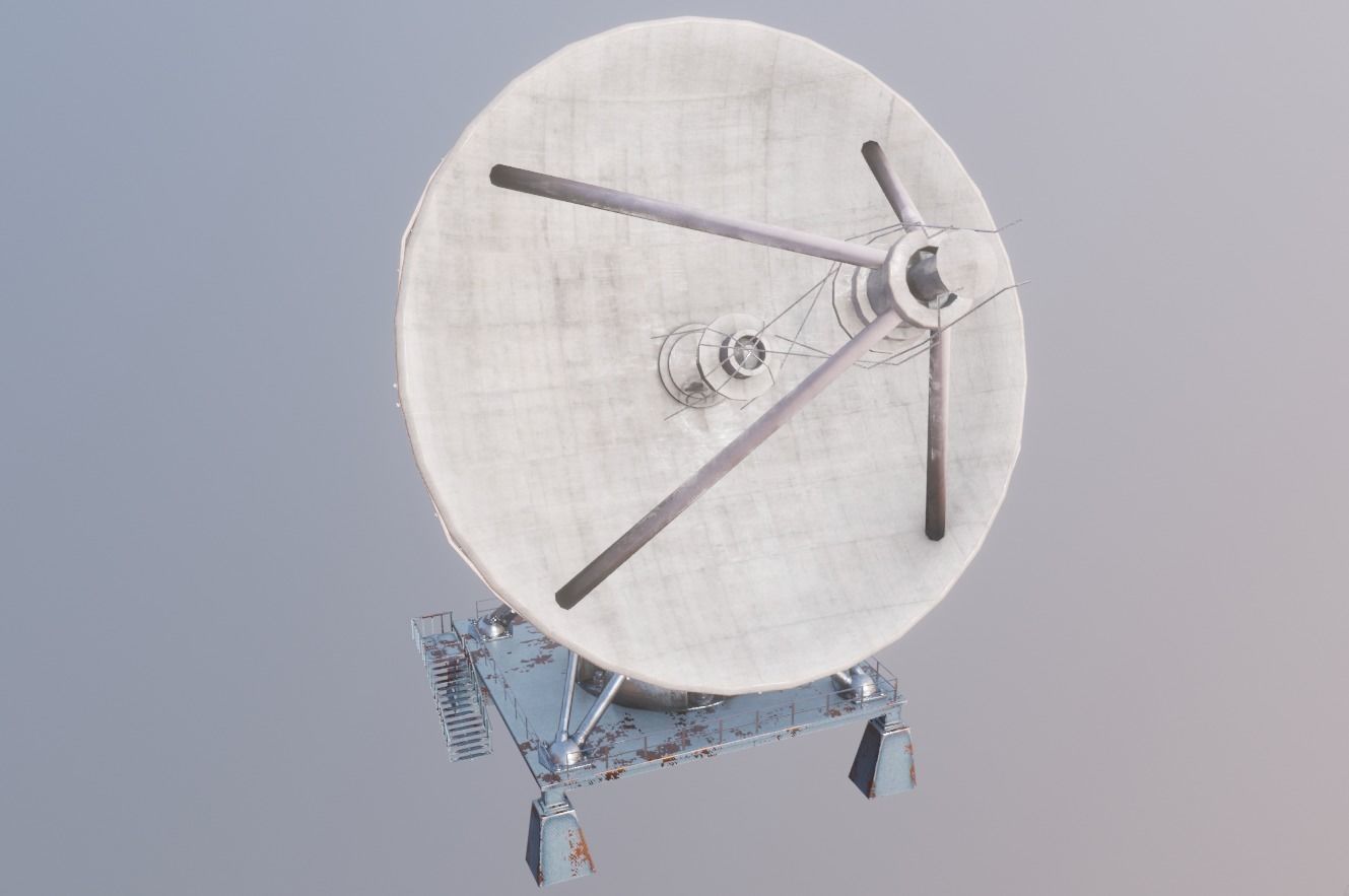 communication satellite dish Low-poly 3D model_8