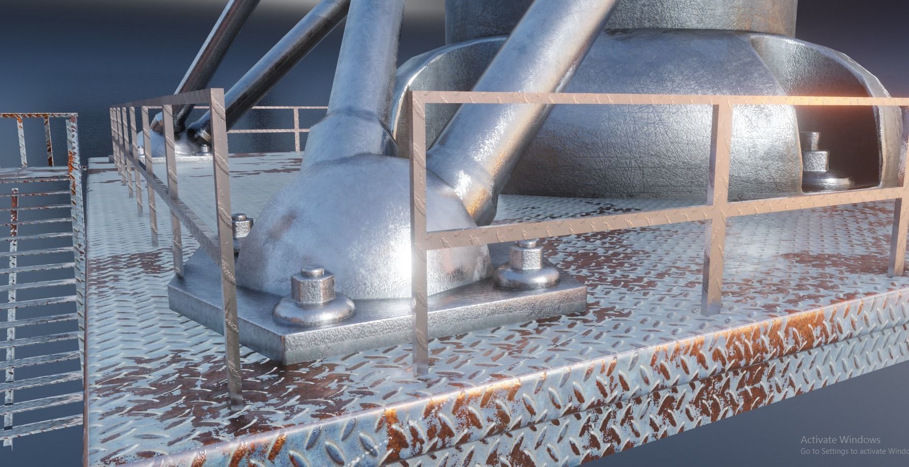 communication satellite dish Low-poly 3D model_6