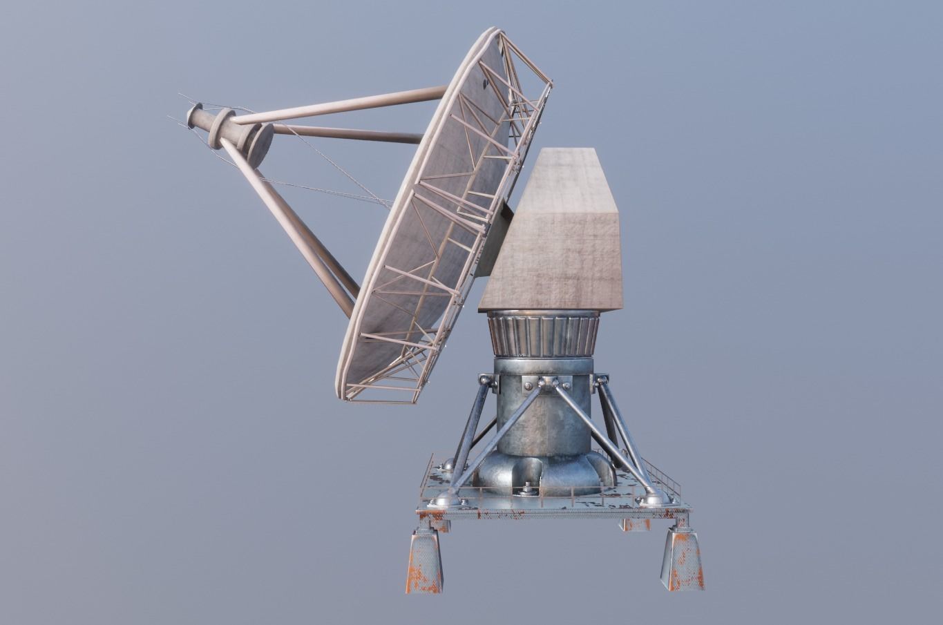 communication satellite dish Low-poly 3D model_5