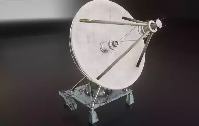 communication satellite dish Low-poly 3D model