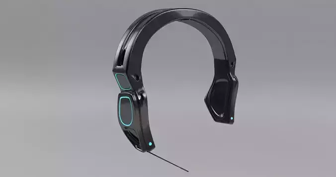 Science Fiction Head Phone Heard Surface 3D Model scifi