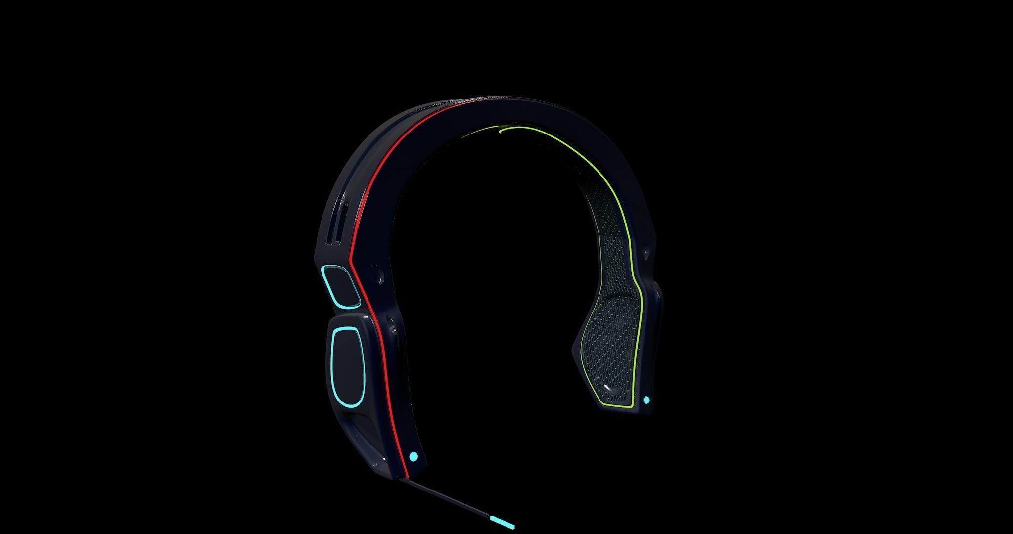 Science Fiction Head Phone Heard Surface 3D Model scifi 3D model_2