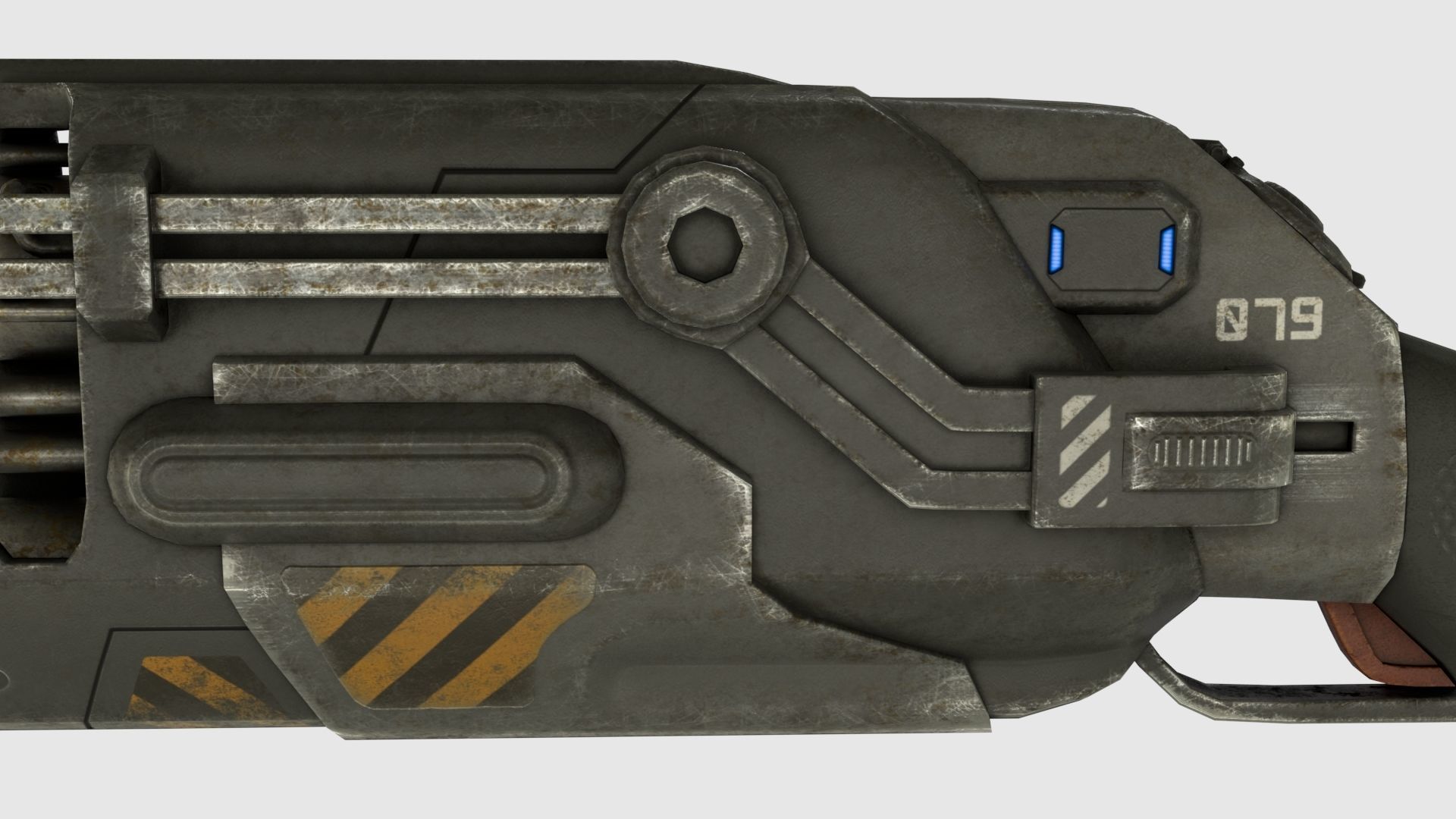 Low Poly Plasma Rifle and RPG Launcher With PBR Materials Low-poly 3D model_6