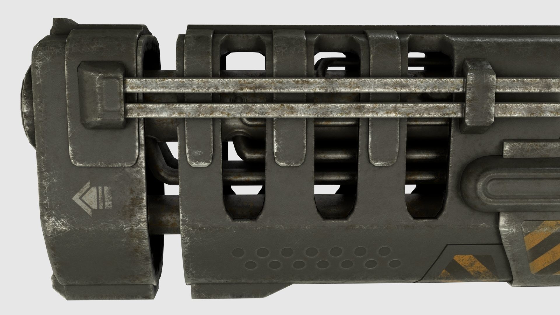 Low Poly Plasma Rifle and RPG Launcher With PBR Materials Low-poly 3D model_5