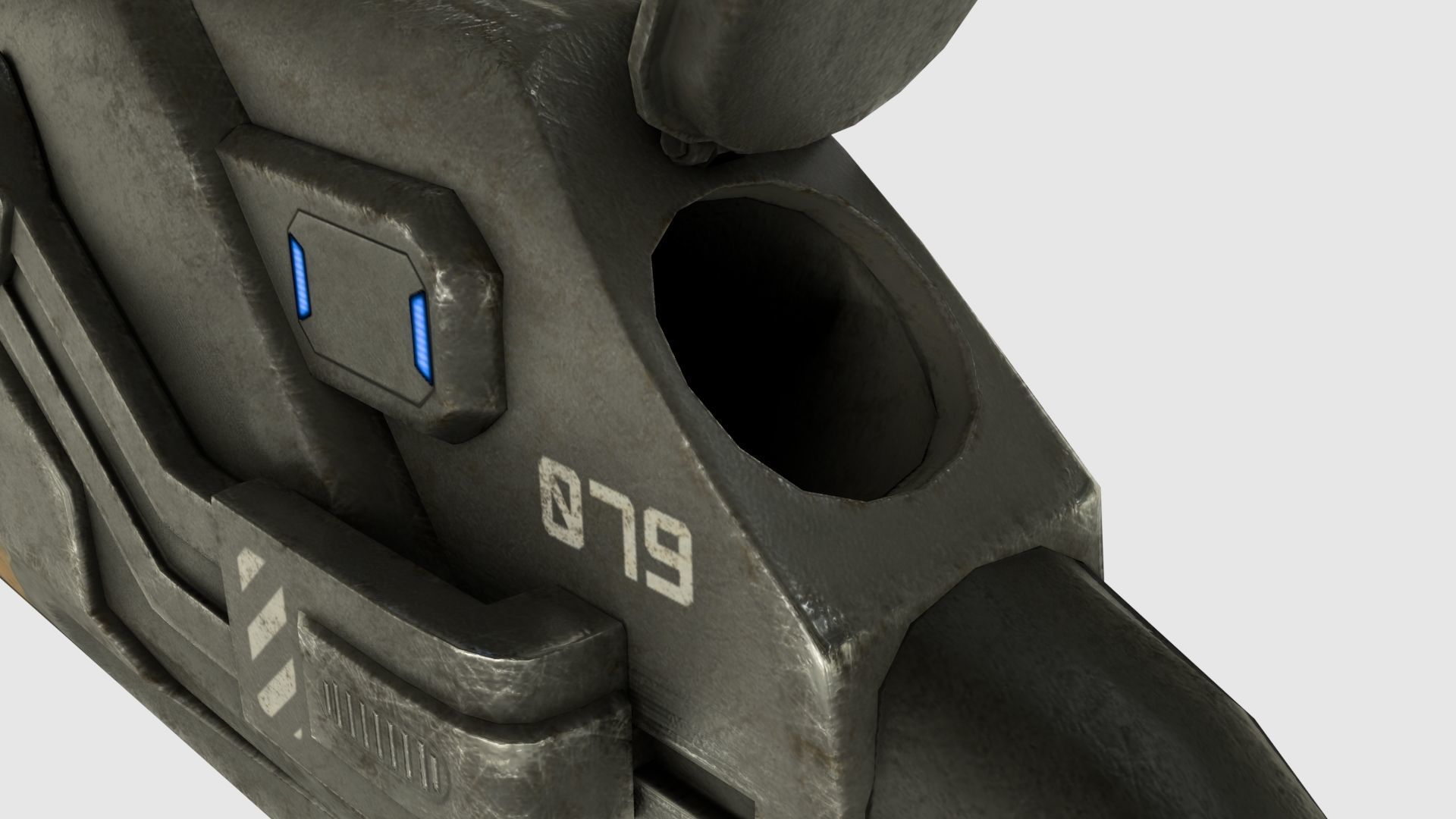 Low Poly Plasma Rifle and RPG Launcher With PBR Materials Low-poly 3D model_9