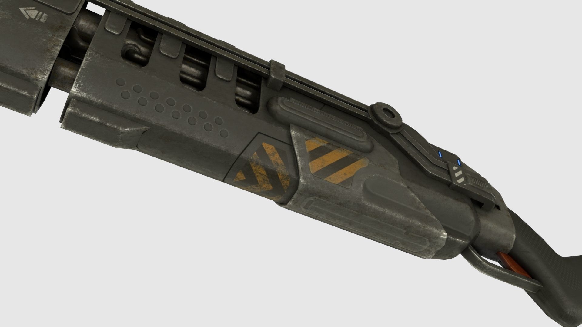 Low Poly Plasma Rifle and RPG Launcher With PBR Materials Low-poly 3D model_4