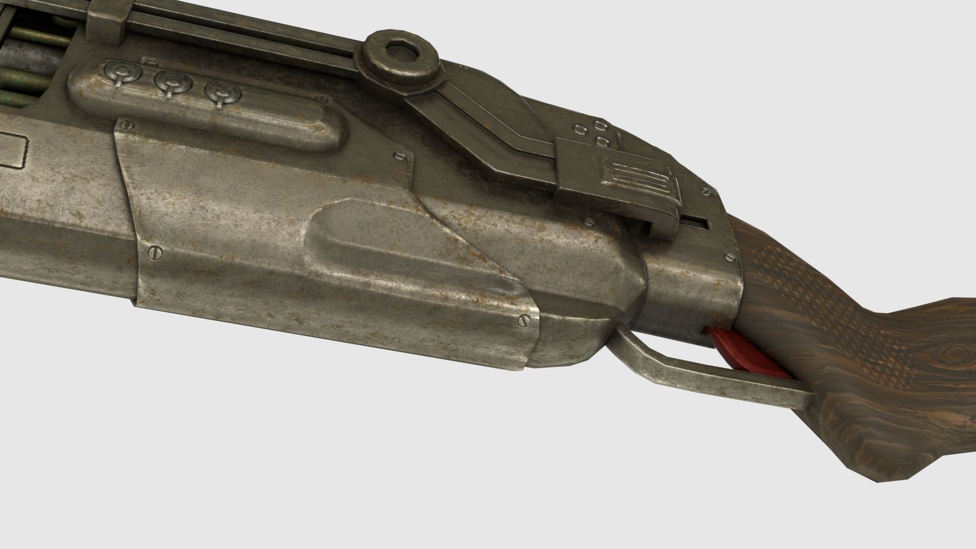 Low Poly Plasma Rifle and RPG Launcher With PBR Materials Low-poly 3D model_13