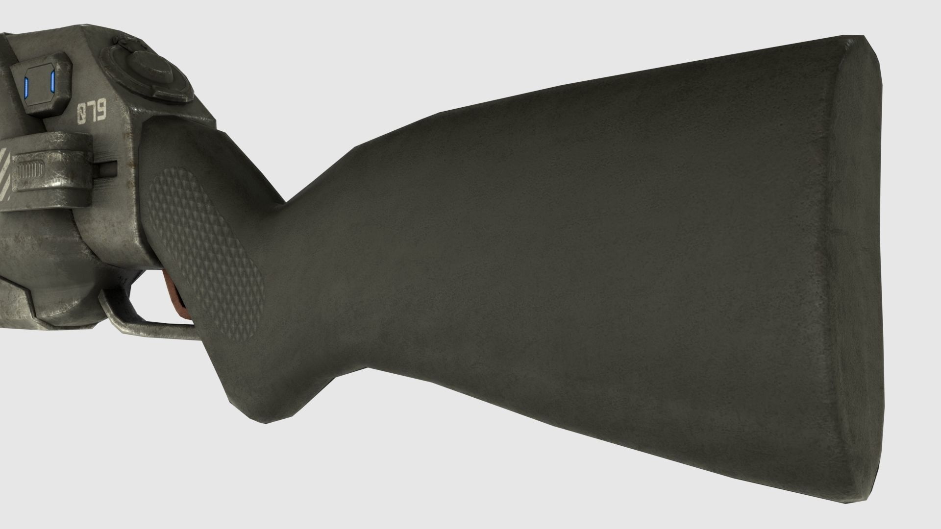 Low Poly Plasma Rifle and RPG Launcher With PBR Materials Low-poly 3D model_7