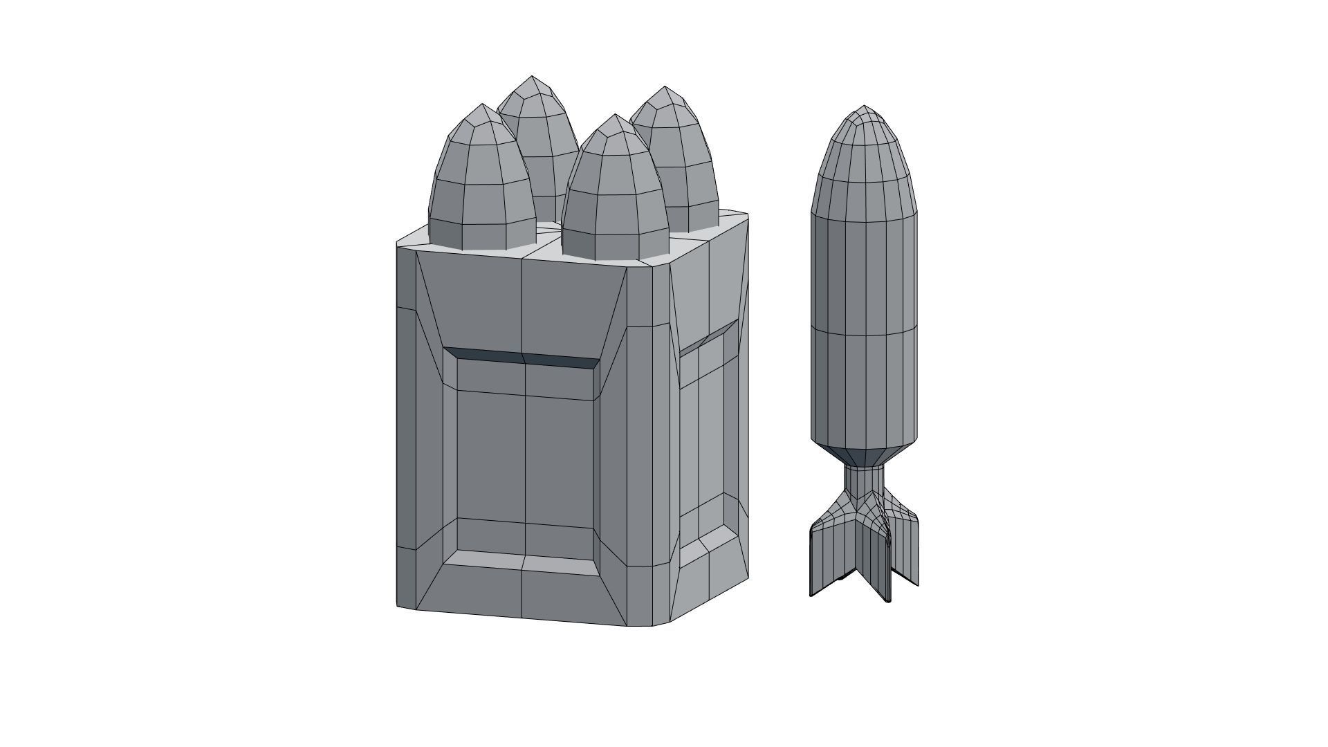 Low Poly Plasma Rifle and RPG Launcher With PBR Materials Low-poly 3D model_29