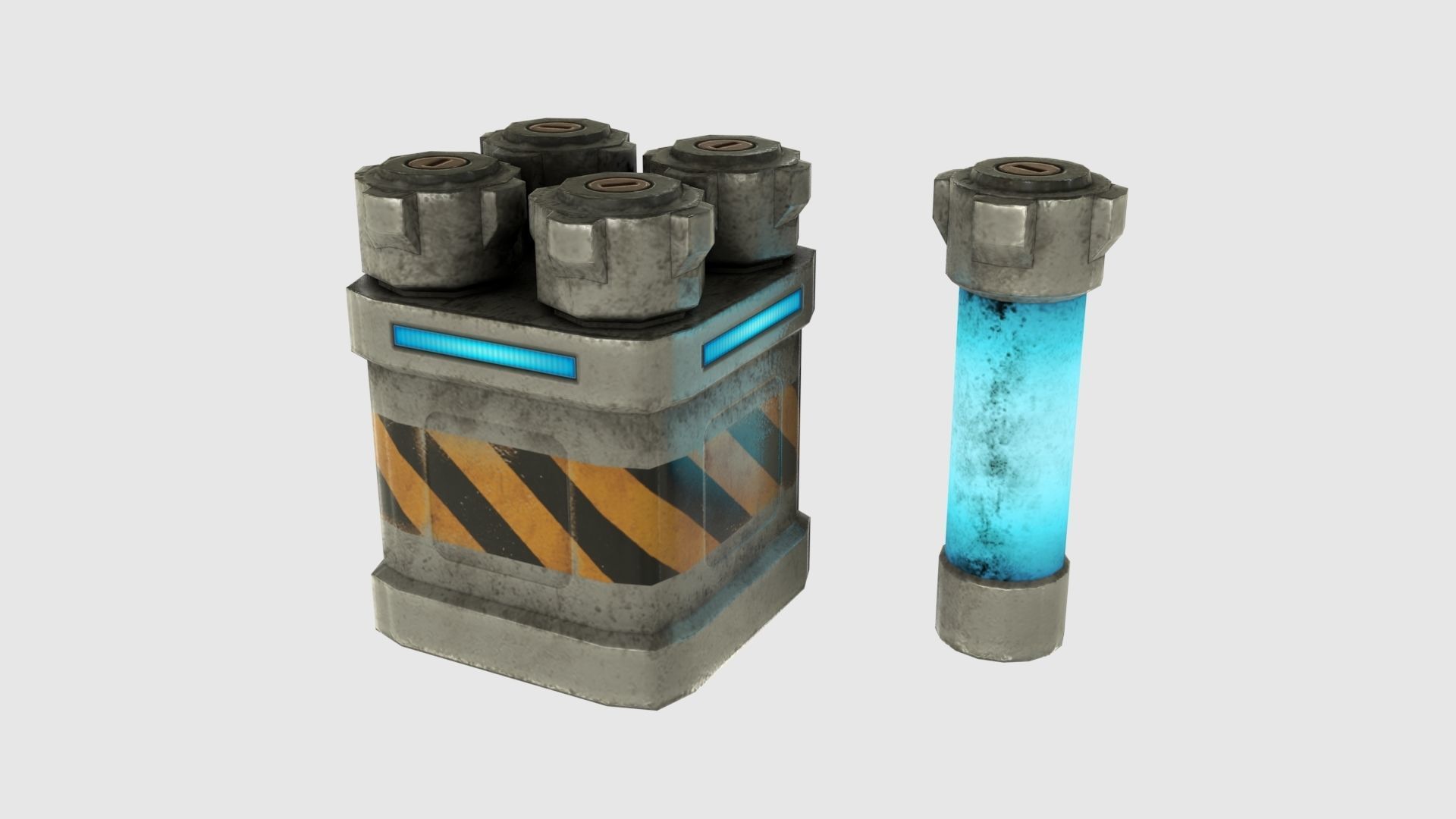 Low Poly Plasma Rifle and RPG Launcher With PBR Materials Low-poly 3D model_11