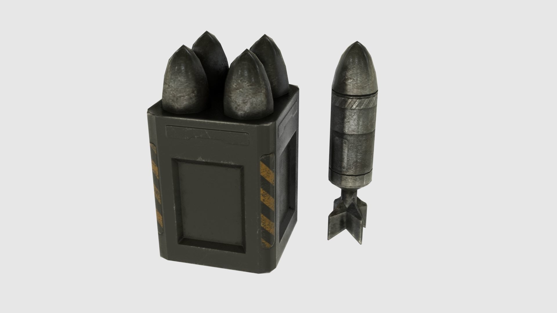 Low Poly Plasma Rifle and RPG Launcher With PBR Materials Low-poly 3D model_21