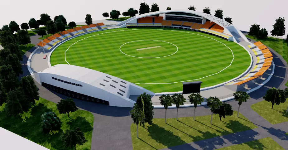 Guanggong International Cricket Stadium - China 3D model_0