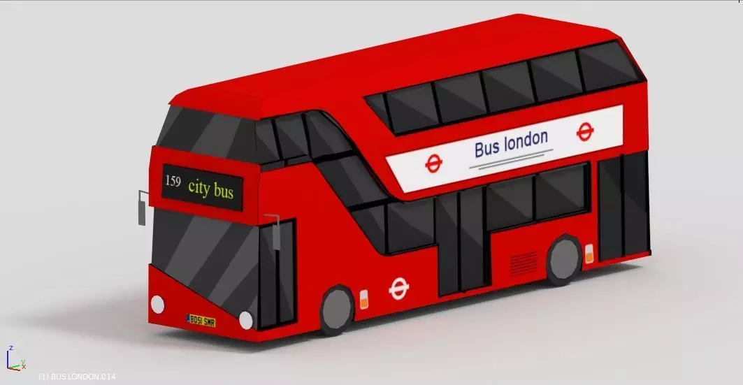 Bus of London Low Poly Low-poly 3D model