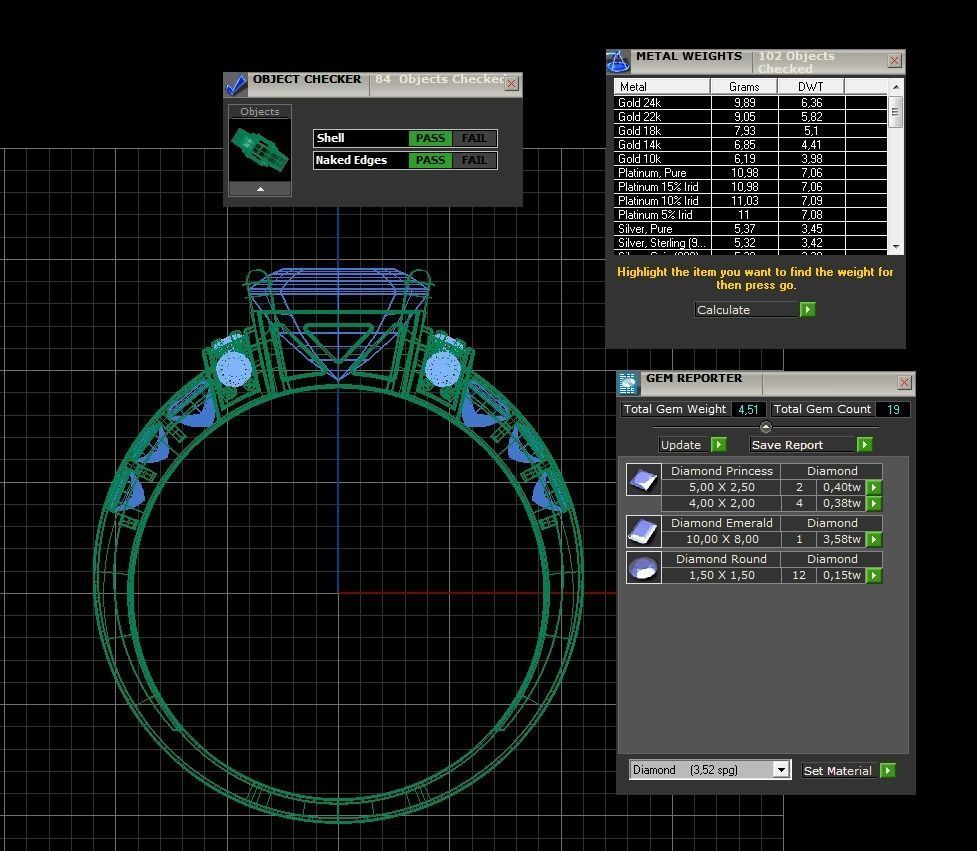 Emerald  Princess ring 3D print model_4