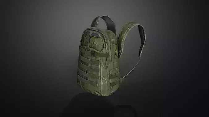 Military backpack Low-poly 3D model