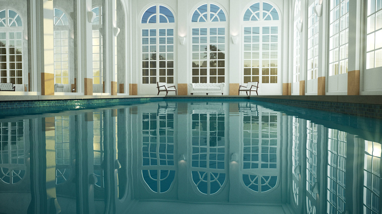 Swimming Pool Apartment 3D model_2