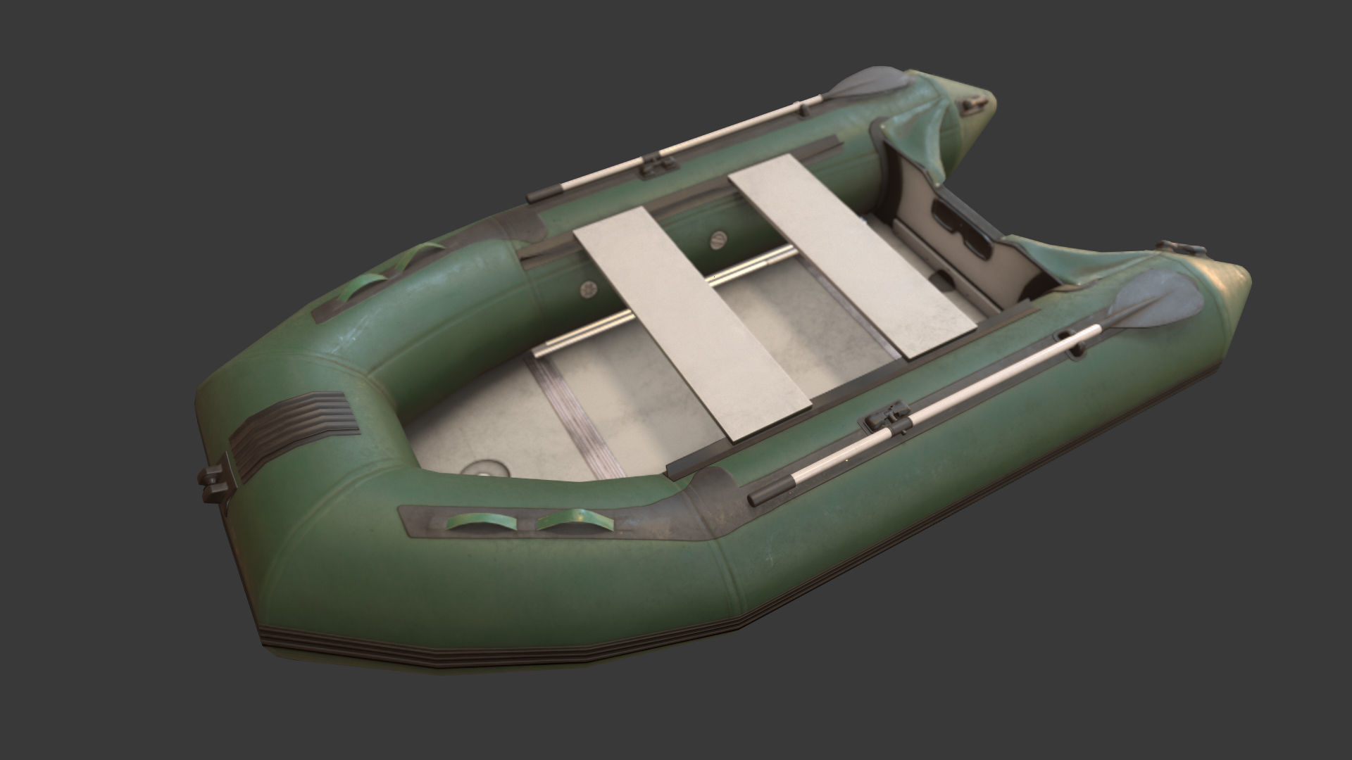 Inflatable Boat game asset Low-poly 3D model_2