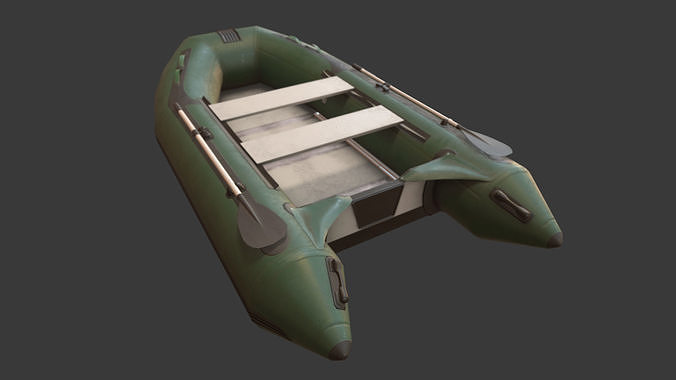 Inflatable Boat game asset Low-poly 3D model