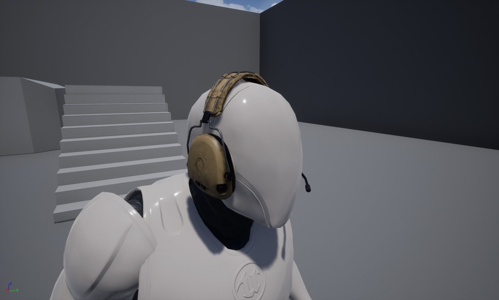 Combat headphones Low-poly 3D model_9