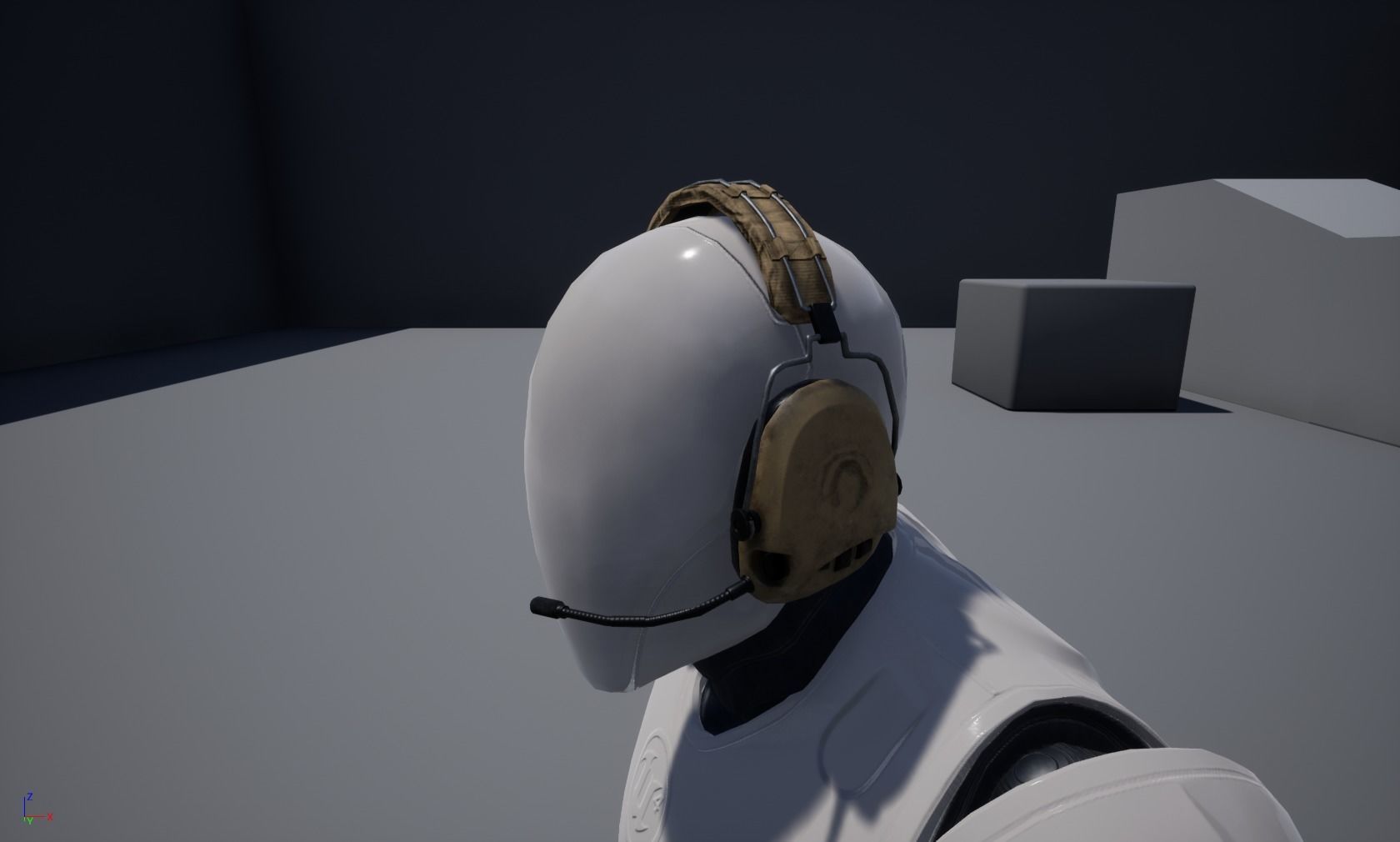 Combat headphones Low-poly 3D model_7