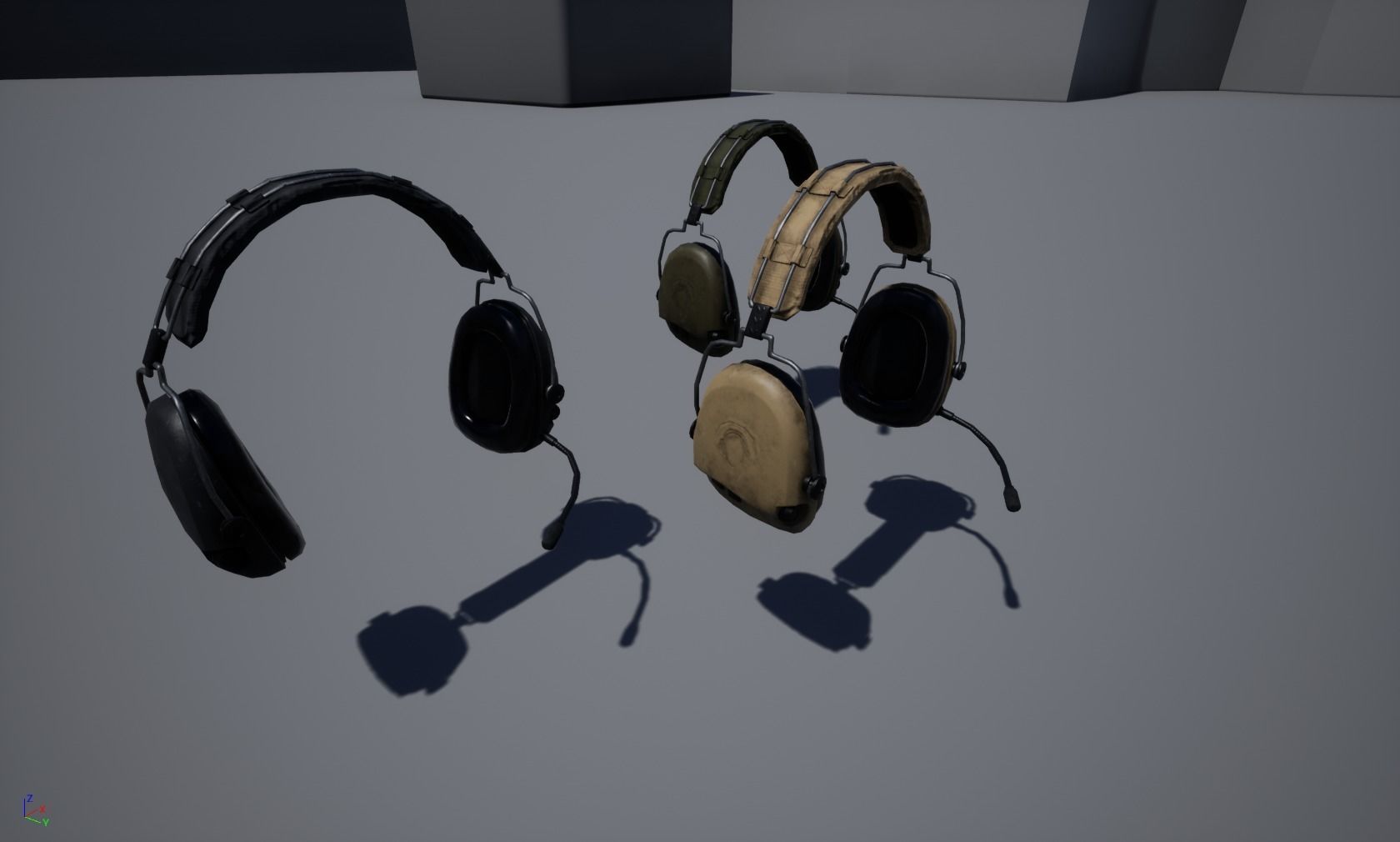 Combat headphones Low-poly 3D model_12