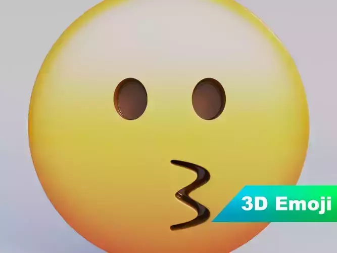 Kissing Face 3D Emoji
