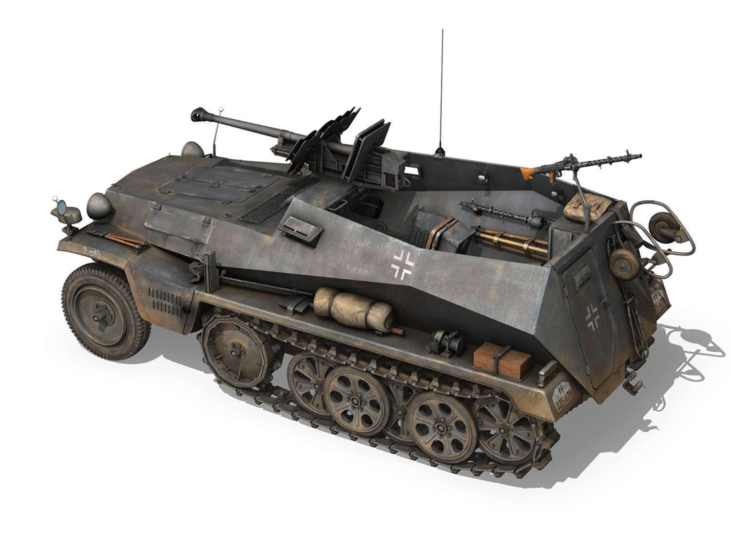 SD KFZ 250 Halftruck with sPzB 41 2 SS-PzDiv 3D model_3