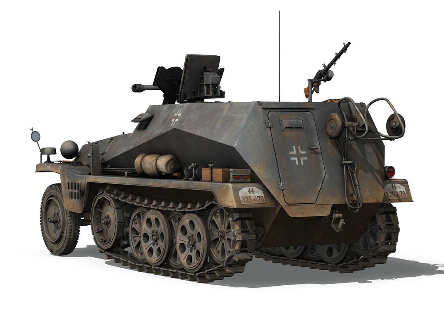 SD KFZ 250 Halftruck with sPzB 41 2 SS-PzDiv 3D model_4