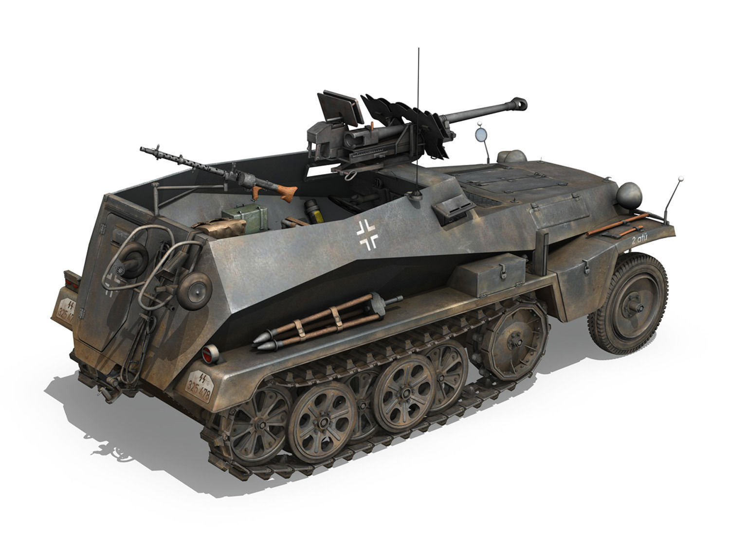 SD KFZ 250 Halftruck with sPzB 41 2 SS-PzDiv 3D model_5