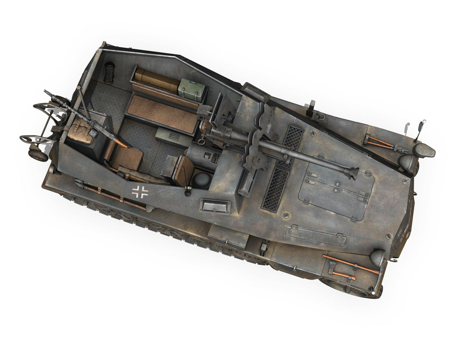 SD KFZ 250 Halftruck with sPzB 41 2 SS-PzDiv 3D model_7