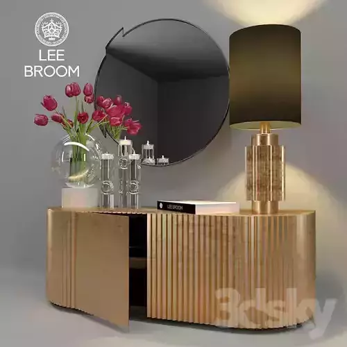 Lee Broom set Chest lamp vase mirror 3d model