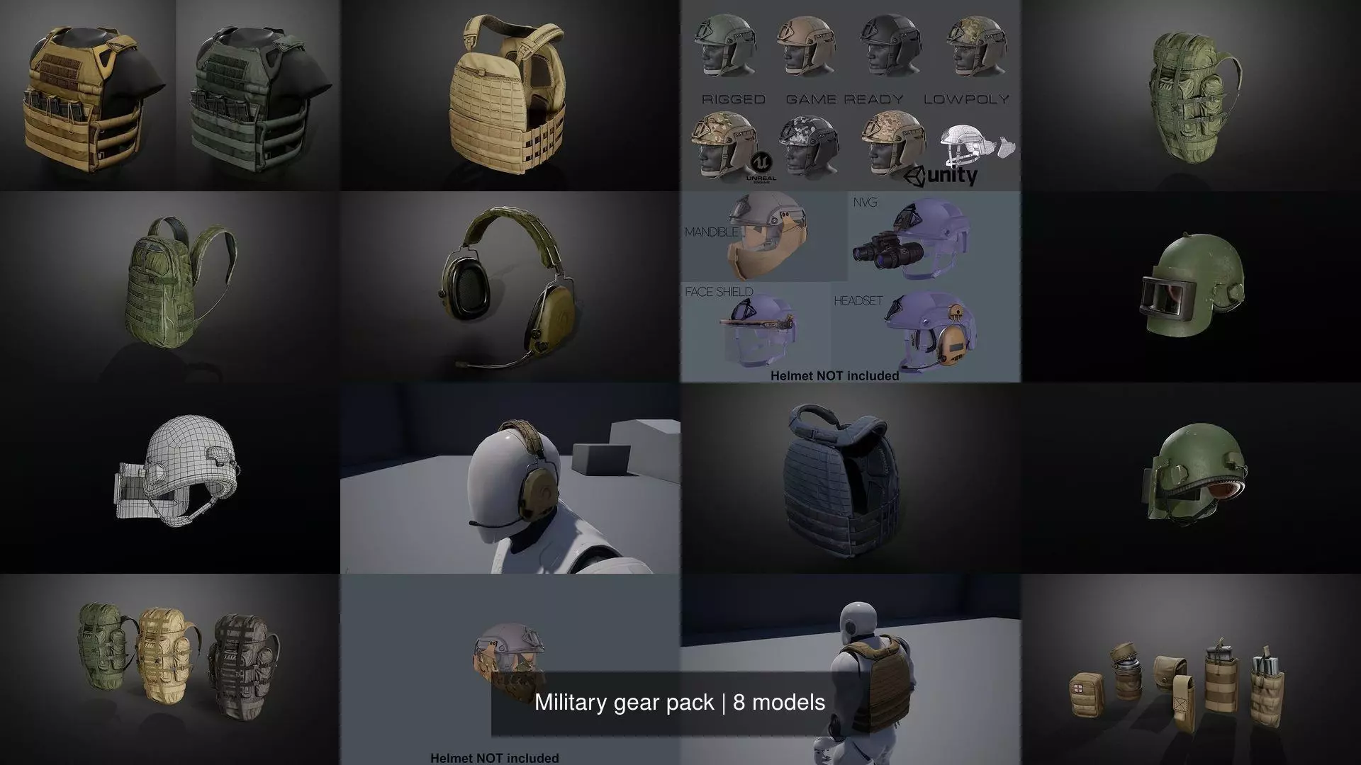 Military gear pack 3D Model Collection_0