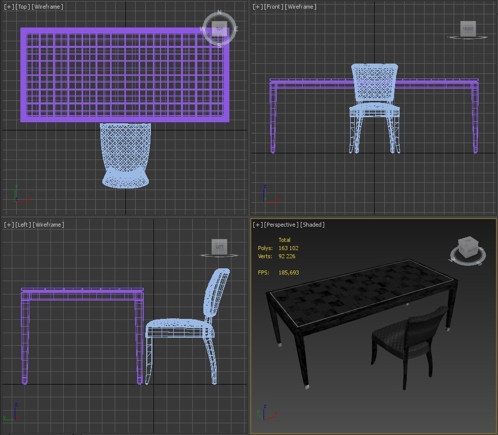 Hermitage Dining Table 3D model_20