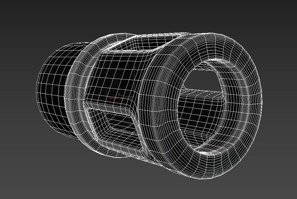 Muzzle threaded barrel adapter 3D model_11