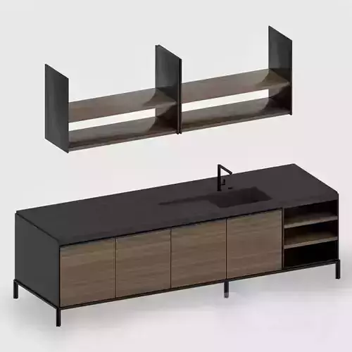 Molteni DADA vvd kitchen island unit 3D model