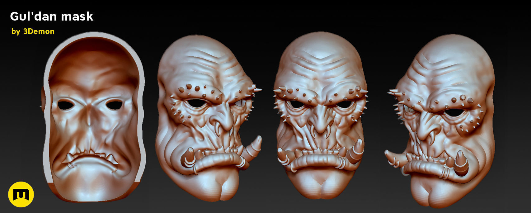 Guldan mask - World of Warcraft 3D print model_8