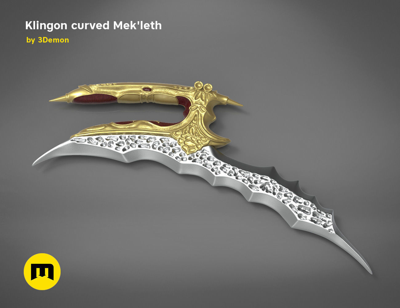 Klingon curved Mekleth - Star Trek  3D print model_1
