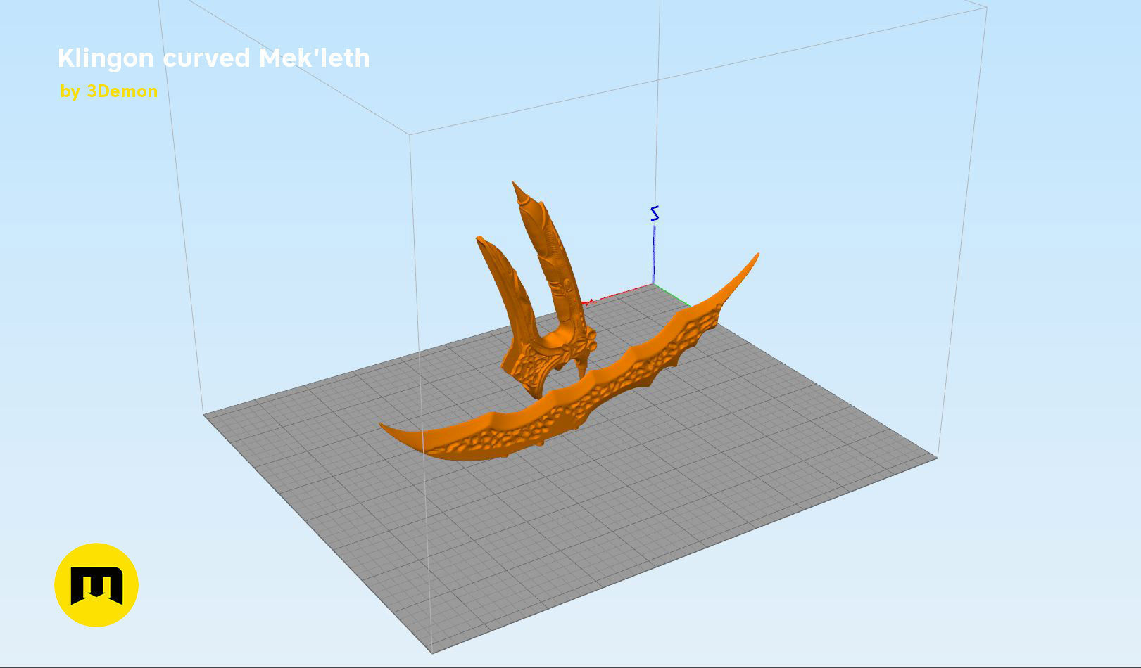 Klingon curved Mekleth - Star Trek  3D print model_8