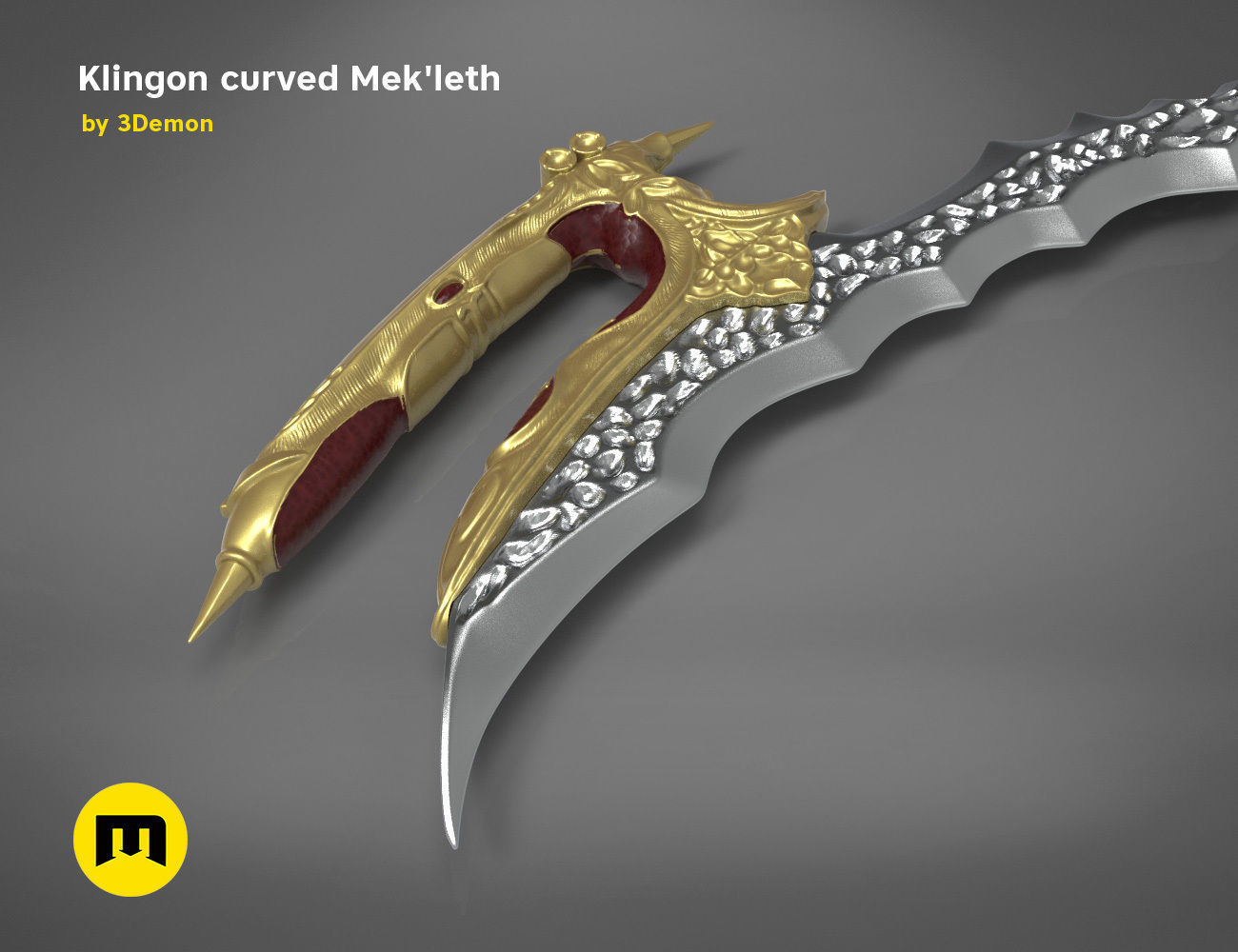 Klingon curved Mekleth - Star Trek  3D print model_4